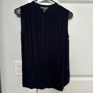 Vince Sheer Tank Top Blouse (Navy)